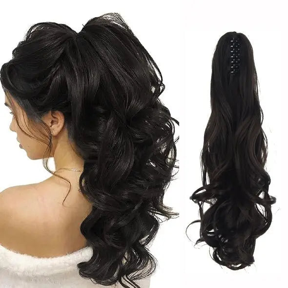 Youloveit Wavy Ponytail Extension Claw Clip 18 Long Wavy Curly Hair  Extensions Jaw Clip Ponytail Hairpiece Pony Tail Clips On Hair Extensions 