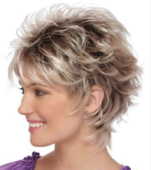 Short  Blonde Pixie Cut Wigs for White Women Dark Brown Ombre Blonde Dark-Brown-Ombre-Blonde Inglows